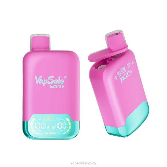 VapSolo Sabores - helado de fresa, frambuesa, cereza y uva VapSolo TWINS vaporizador desechable 4RTV33