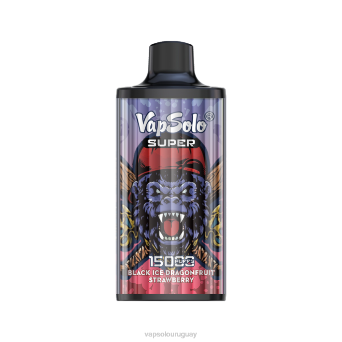 VapSolo Sabores - fresa de drango de hielo negro VapSolo SUPER vaporizador desechable 4RTV13